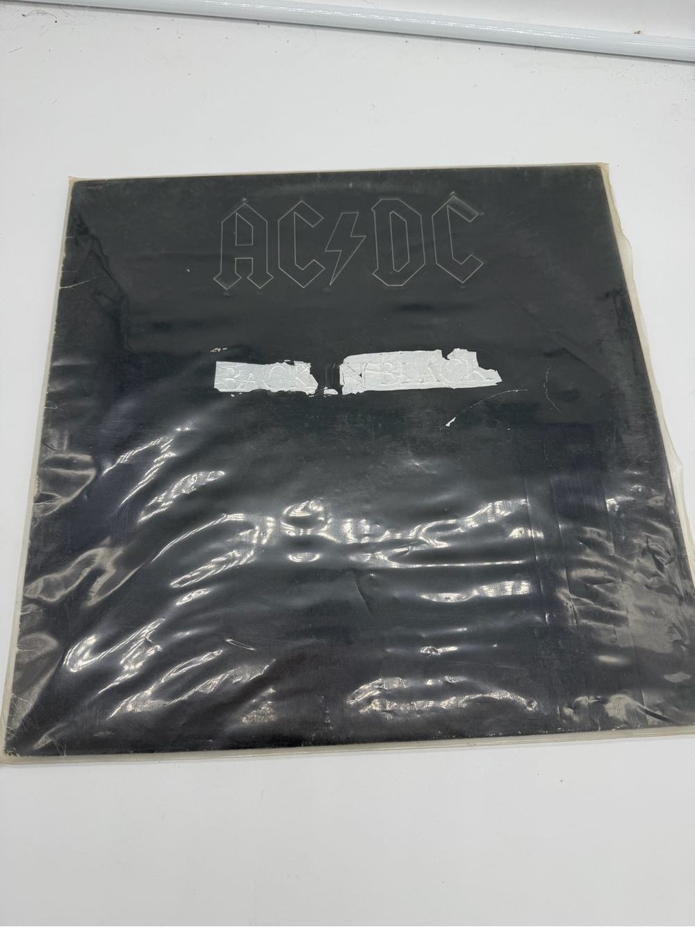 AC/DC Black Logo Wall Art with White Accent